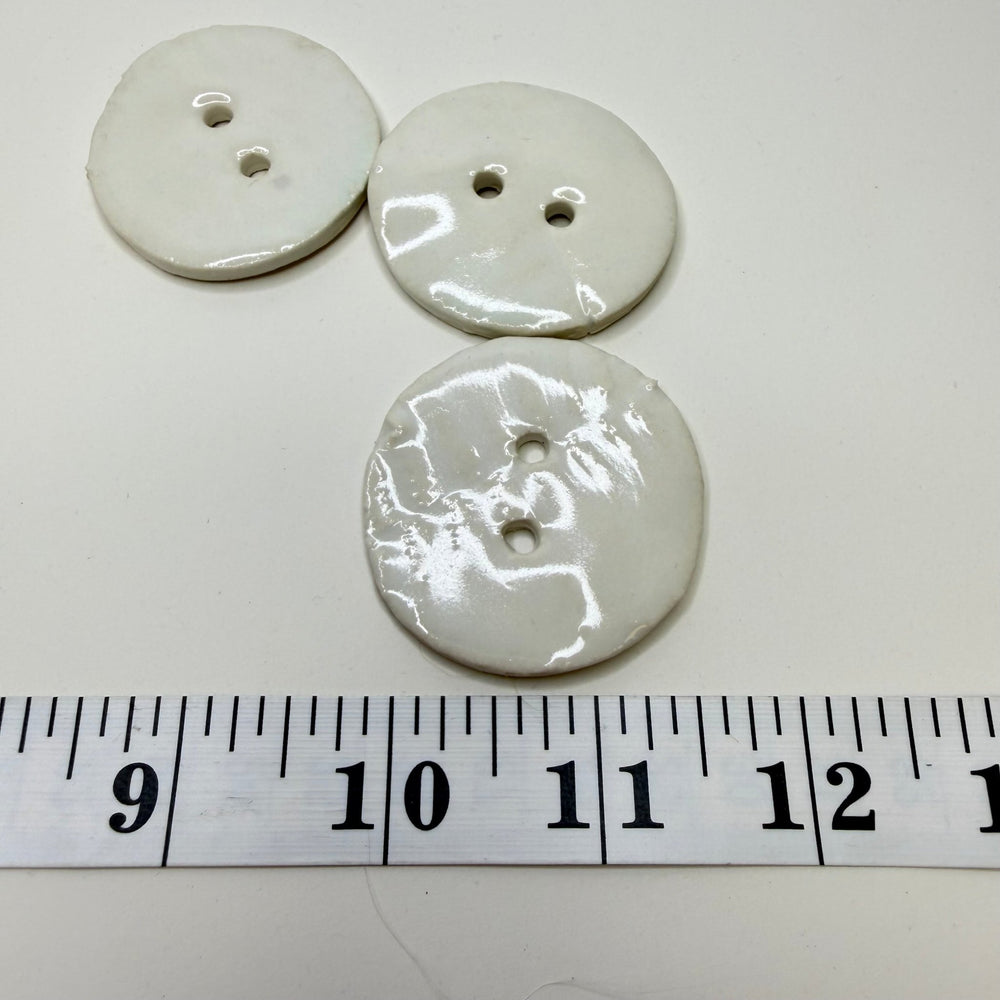 2 Hole Button - 50MM - White - 3 Pack - True Deadstock supplies Fabric by private - Sustainable Textile | FABCYCLE