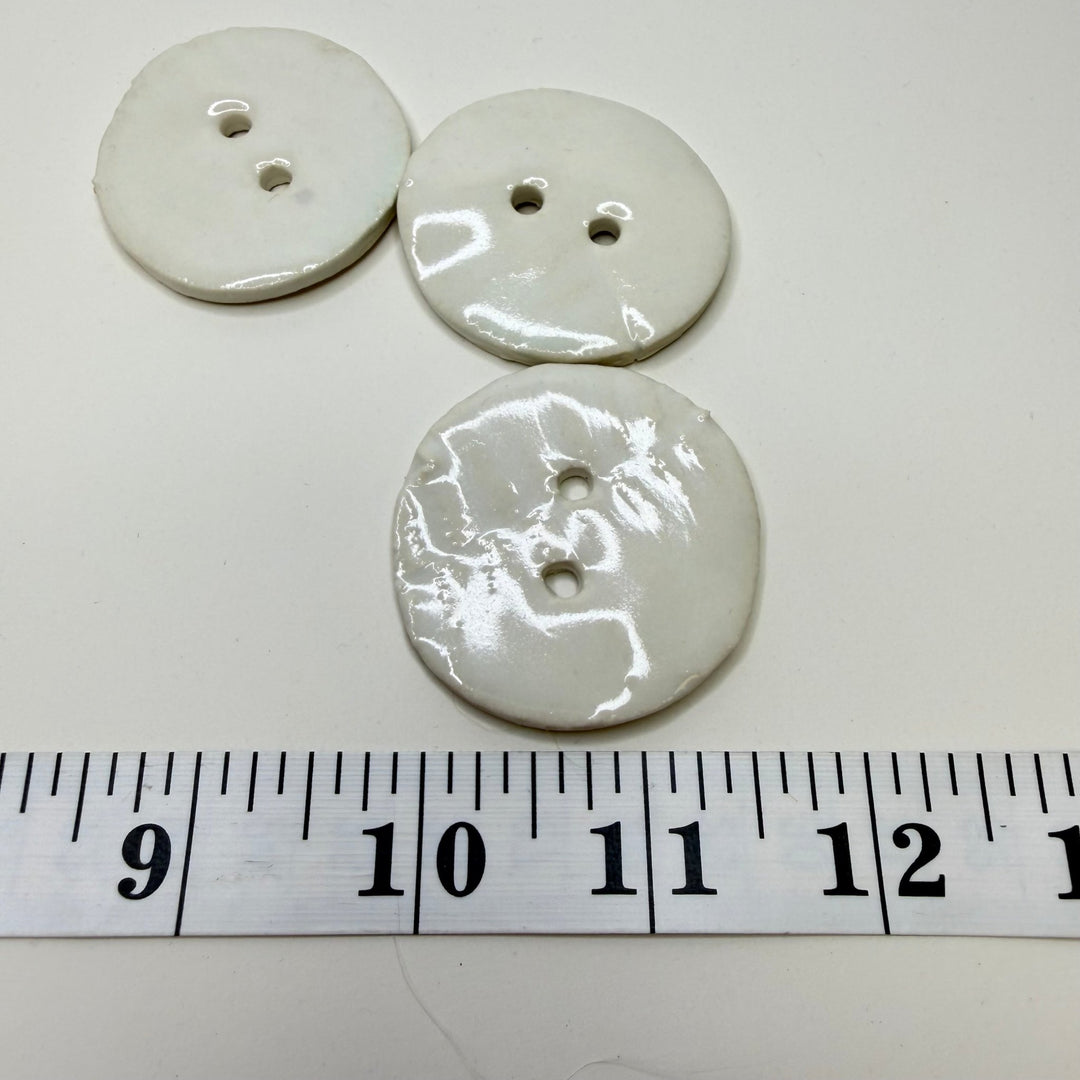 2 Hole Button - 50MM - White - 3 Pack - True Deadstock supplies Fabric by private - Sustainable Textile | FABCYCLE