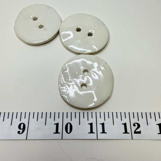 2 Hole Button - 50MM - White - 3 Pack - True Deadstock supplies Fabric by private - Sustainable Textile | FABCYCLE