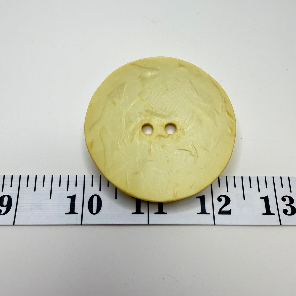 2 Hole Button - 60MM Plastic - Dark Cream - True Deadstock supplies Fabric by private - Sustainable Textile | FABCYCLE