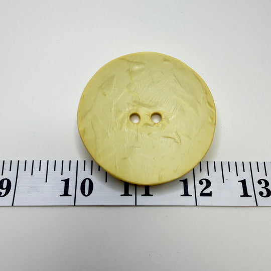 2 Hole Button - 60MM Plastic - Dark Cream - True Deadstock supplies Fabric by private - Sustainable Textile | FABCYCLE