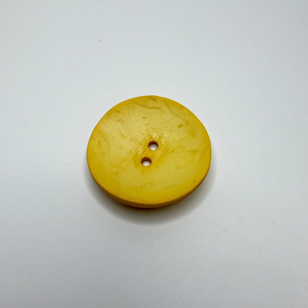 2 Hole Button - 60MM Plastic - Yellow - True Deadstock supplies Fabric by private - Sustainable Textile | FABCYCLE