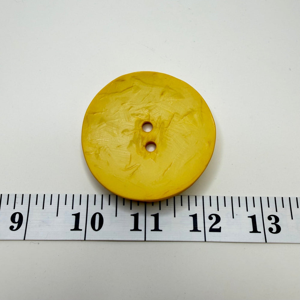 2 Hole Button - 60MM Plastic - Yellow - True Deadstock supplies Fabric by private - Sustainable Textile | FABCYCLE