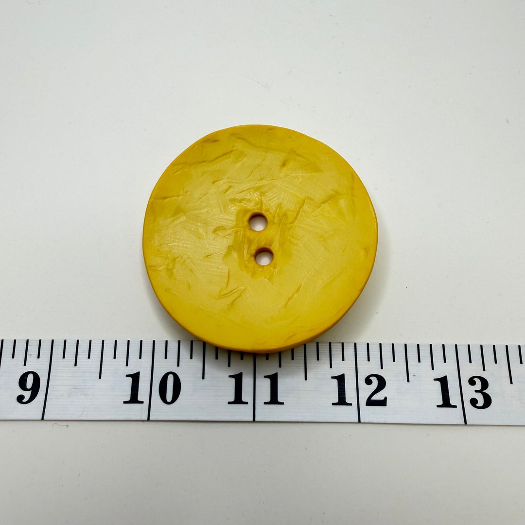 2 Hole Button - 60MM Plastic - Yellow - True Deadstock supplies Fabric by private - Sustainable Textile | FABCYCLE