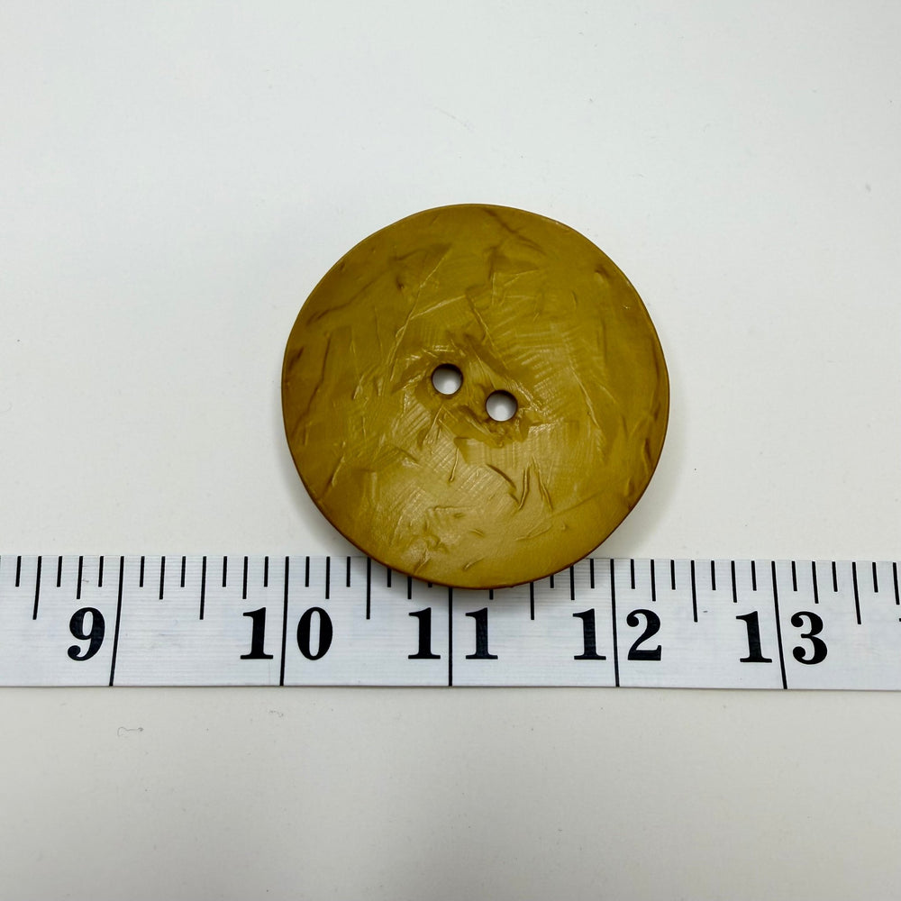 2 Hole Button - 60MM Plastic - Yellow/Beige - True Deadstock supplies Fabric by private - Sustainable Textile | FABCYCLE