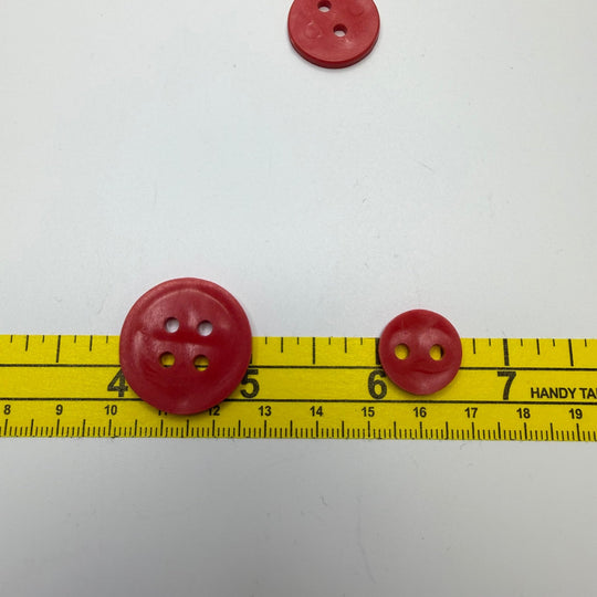 2 Hole Button - Plastic - Red - 8 Pack - True Deadstock supplies Fabric by private - Sustainable Textile | FABCYCLE