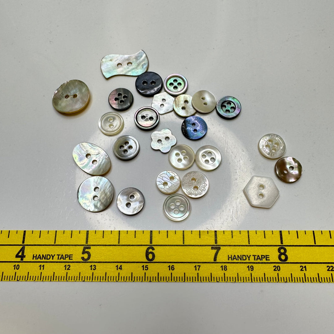 2 Hole Button - Shell - Multi - 25 Pack - True Deadstock supplies Fabric by private - Sustainable Textile | FABCYCLE
