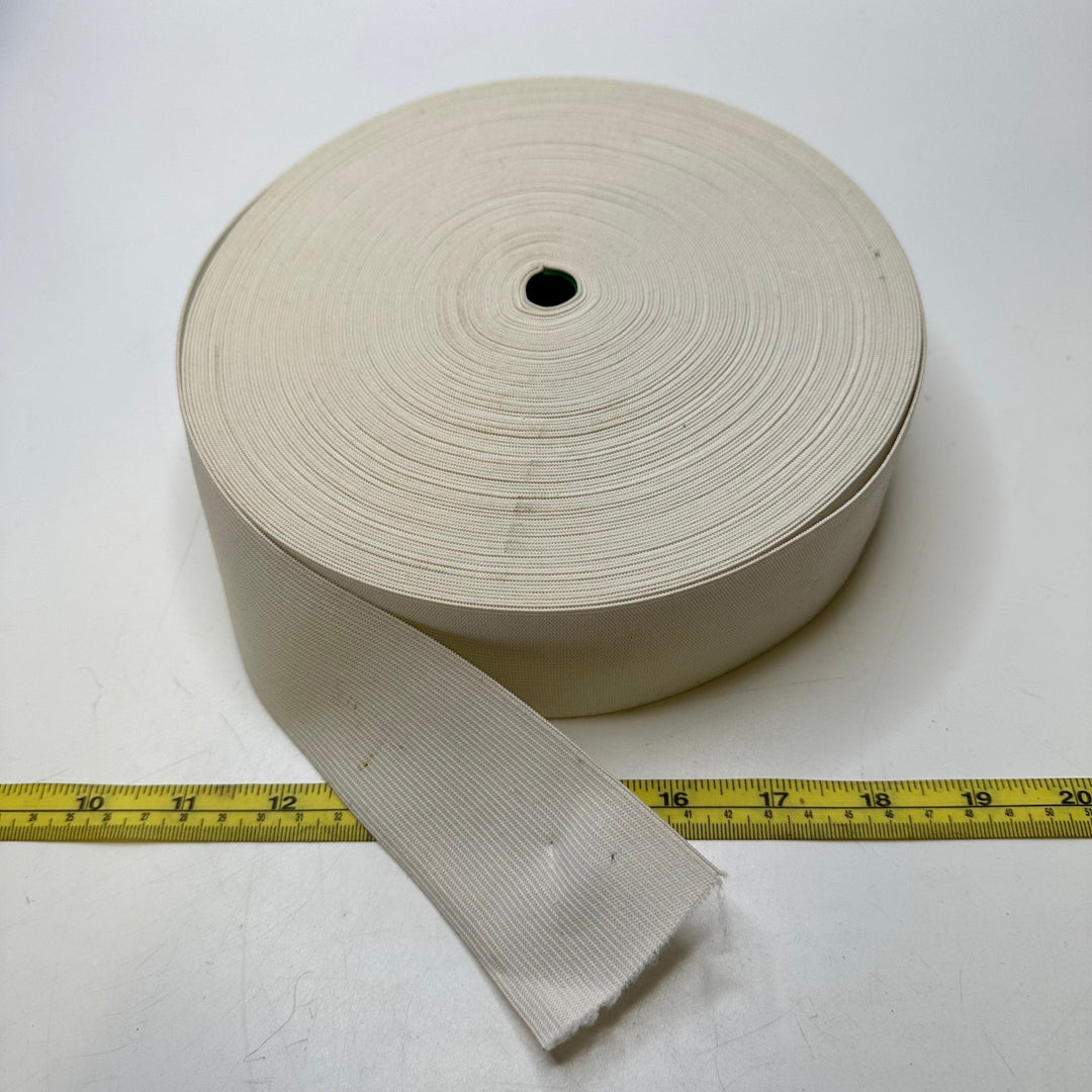 2" Knitted Elastic - White - 75M Roll - True Deadstock supplies Fabric by private - Sustainable Textile | FABCYCLE