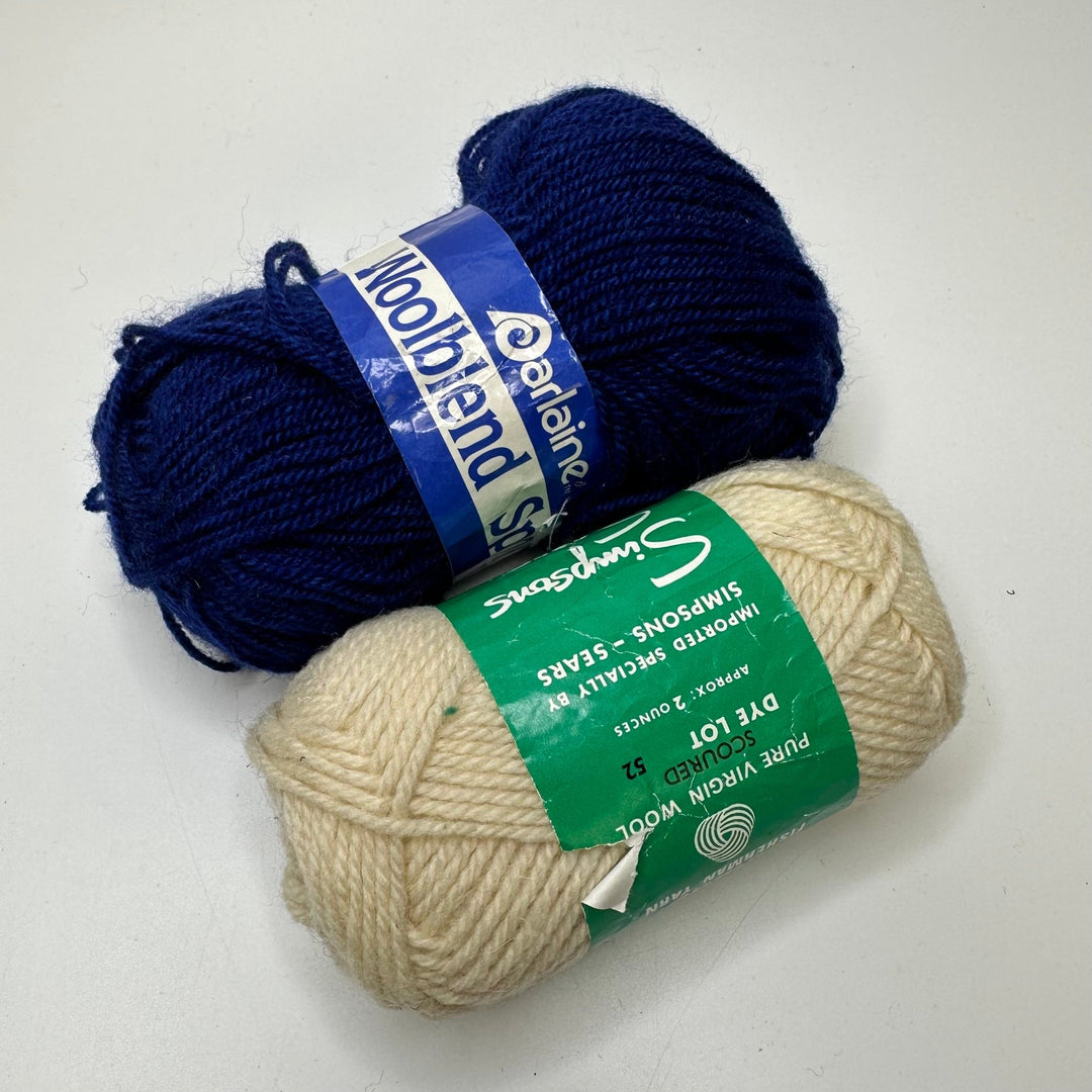 2 Pack Yarn - Cream/Navy - 2 Pack - True Deadstock supplies Fabric by private - Sustainable Textile | FABCYCLE