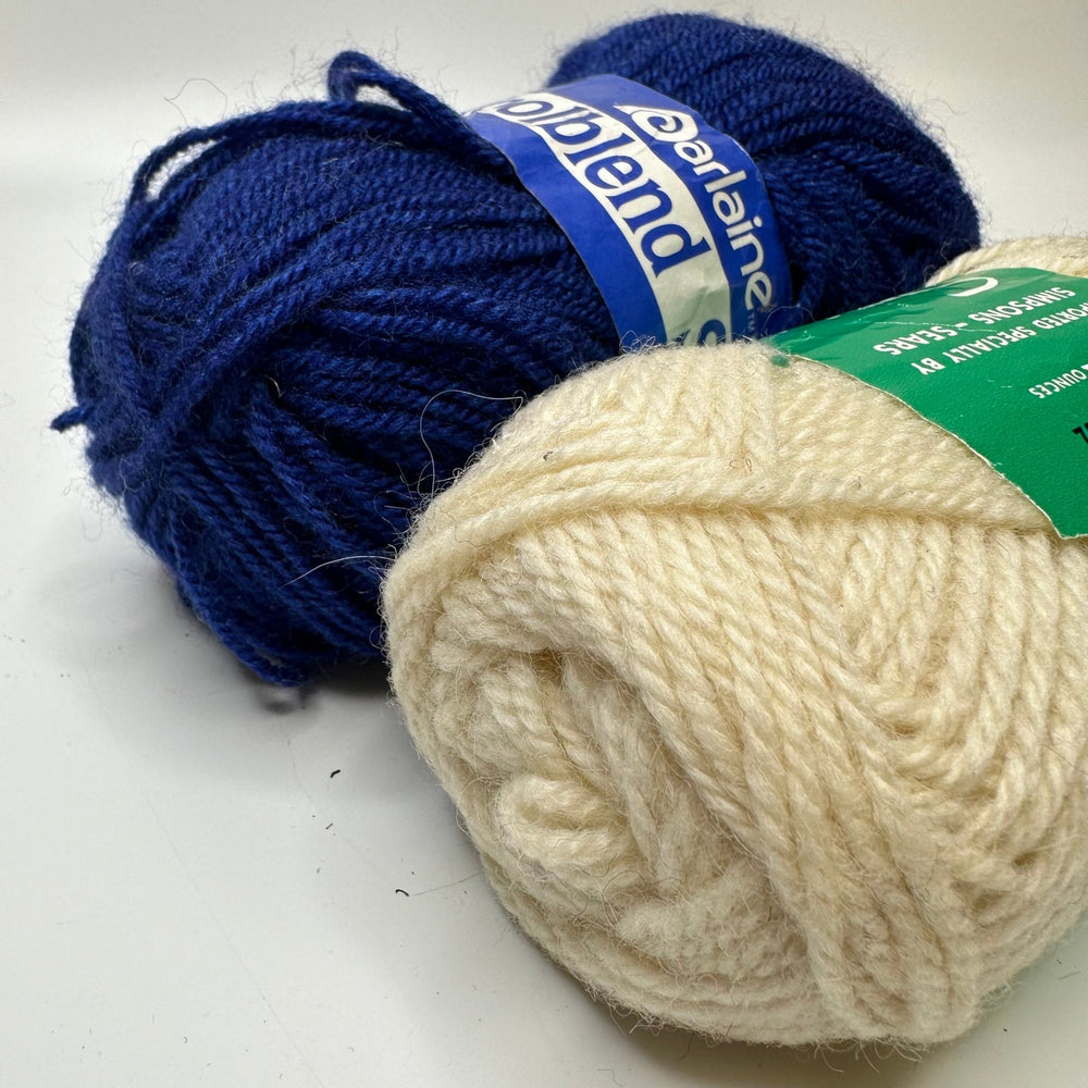 2 Pack Yarn - Cream/Navy - 2 Pack - True Deadstock supplies Fabric by private - Sustainable Textile | FABCYCLE