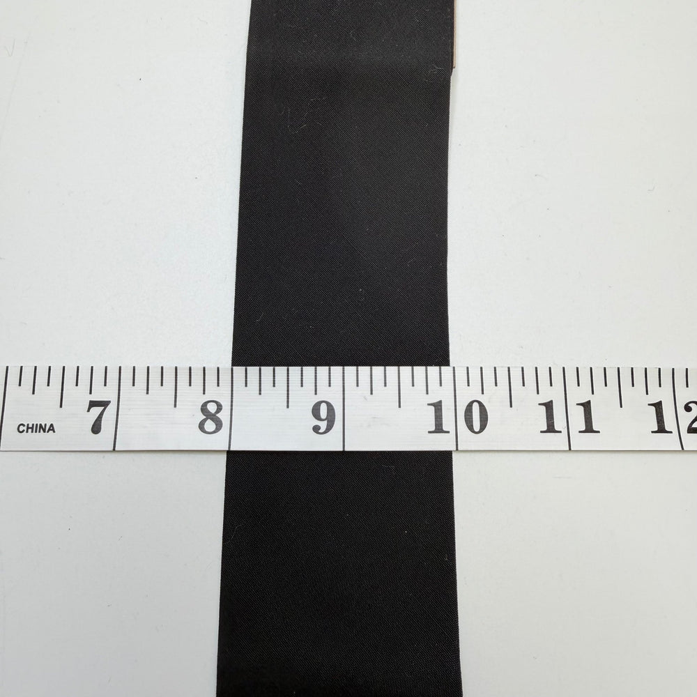 2" Single Fold Woven Bias Tape - Black - 2M Bundle - True Deadstock supplies Fabric by private - Sustainable Textile | FABCYCLE