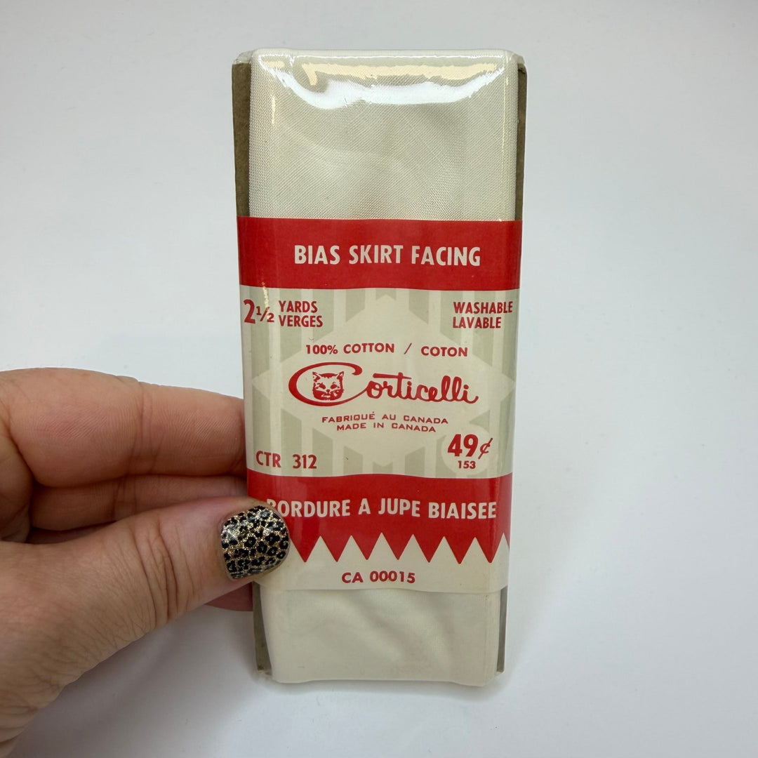 2" Single Fold Woven Corticelli Bias Tape - Light Cream - 2.3M Package - True Deadstock supplies Fabric by private - Sustainable Textile | FABCYCLE