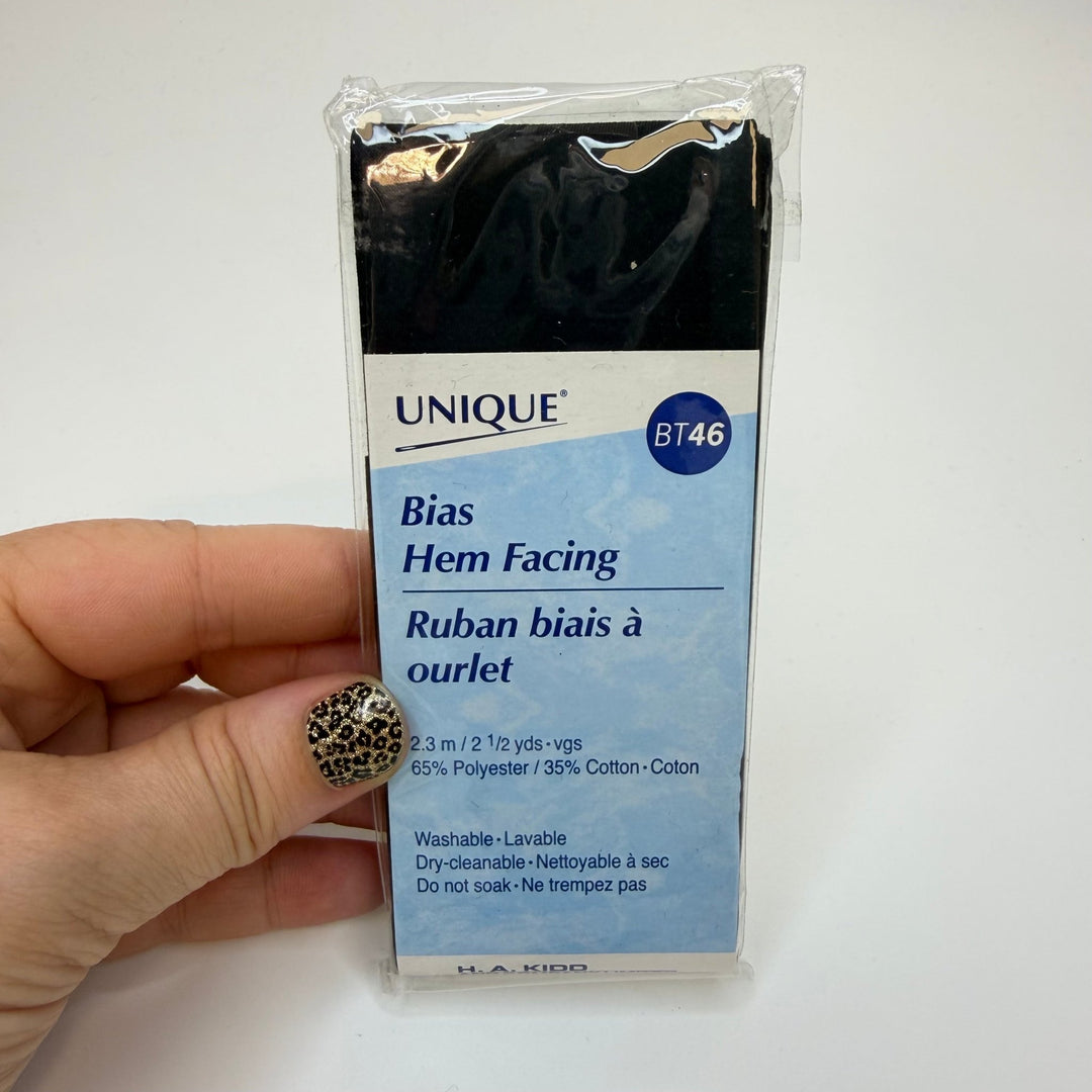 2" Single Fold Woven Unique Bias Tape - Black - 2.3M Package - True Deadstock supplies Fabric by private - Sustainable Textile | FABCYCLE
