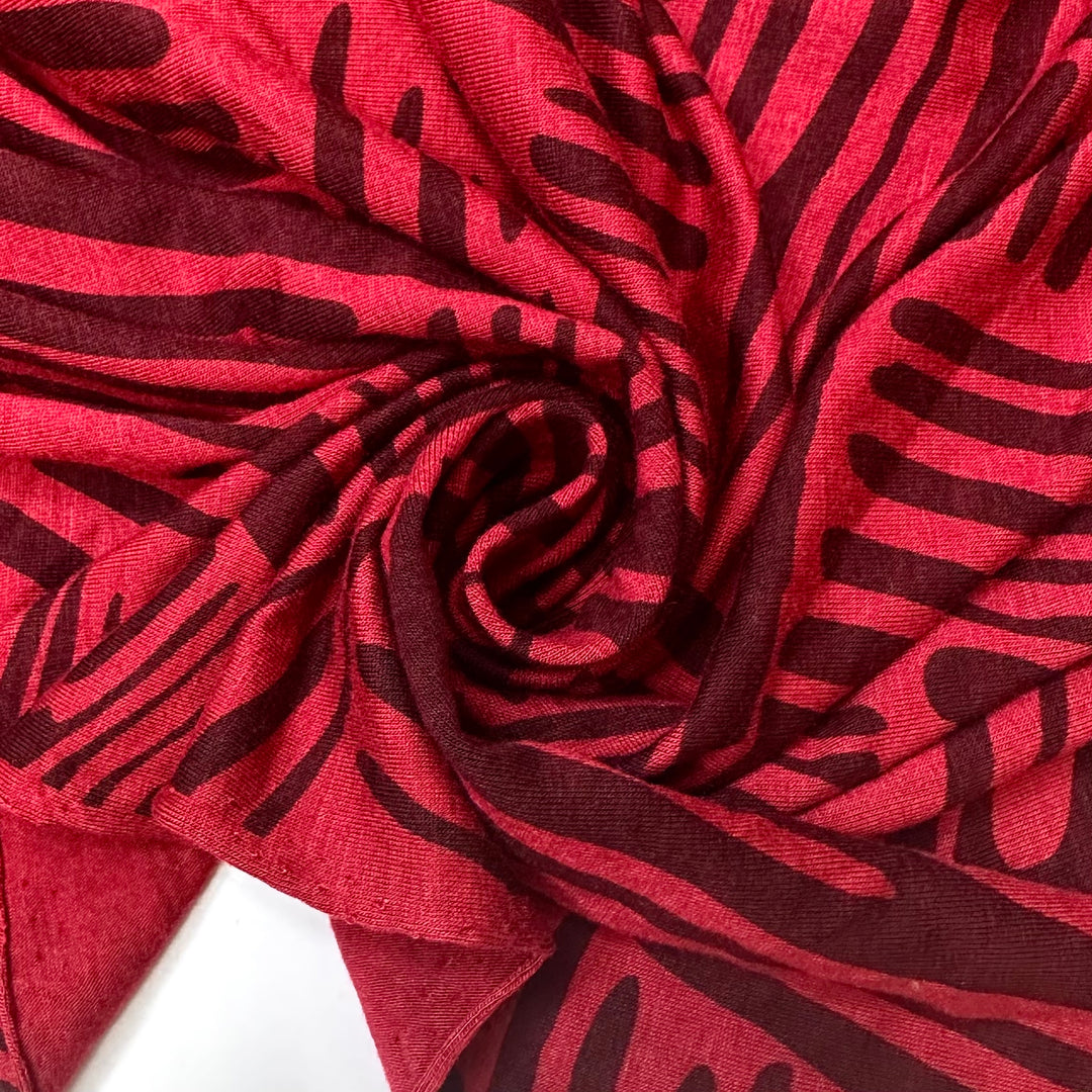Darth Mauls Face Paint - Jersey Cotton Blend Knit - Red/Black Geometric - 1.2M Bundle