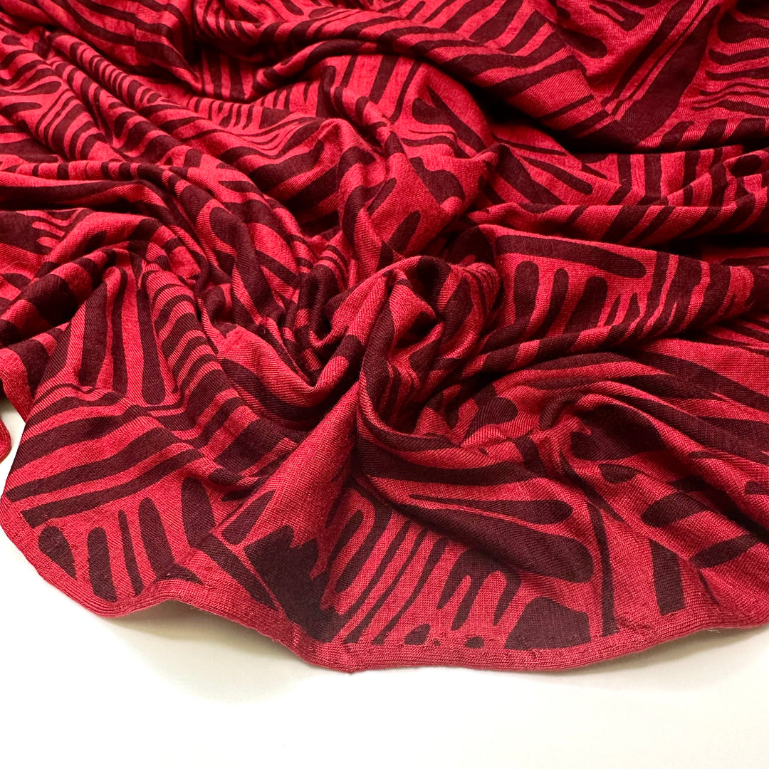Darth Mauls Face Paint - Jersey Cotton Blend Knit - Red/Black Geometric - 1.2M Bundle