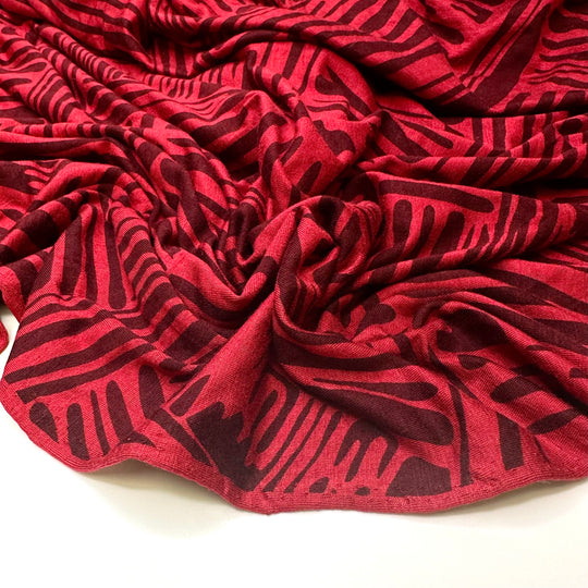 Darth Mauls Face Paint - Jersey Cotton Blend Knit - Red/Black Geometric - 1.2M Bundle