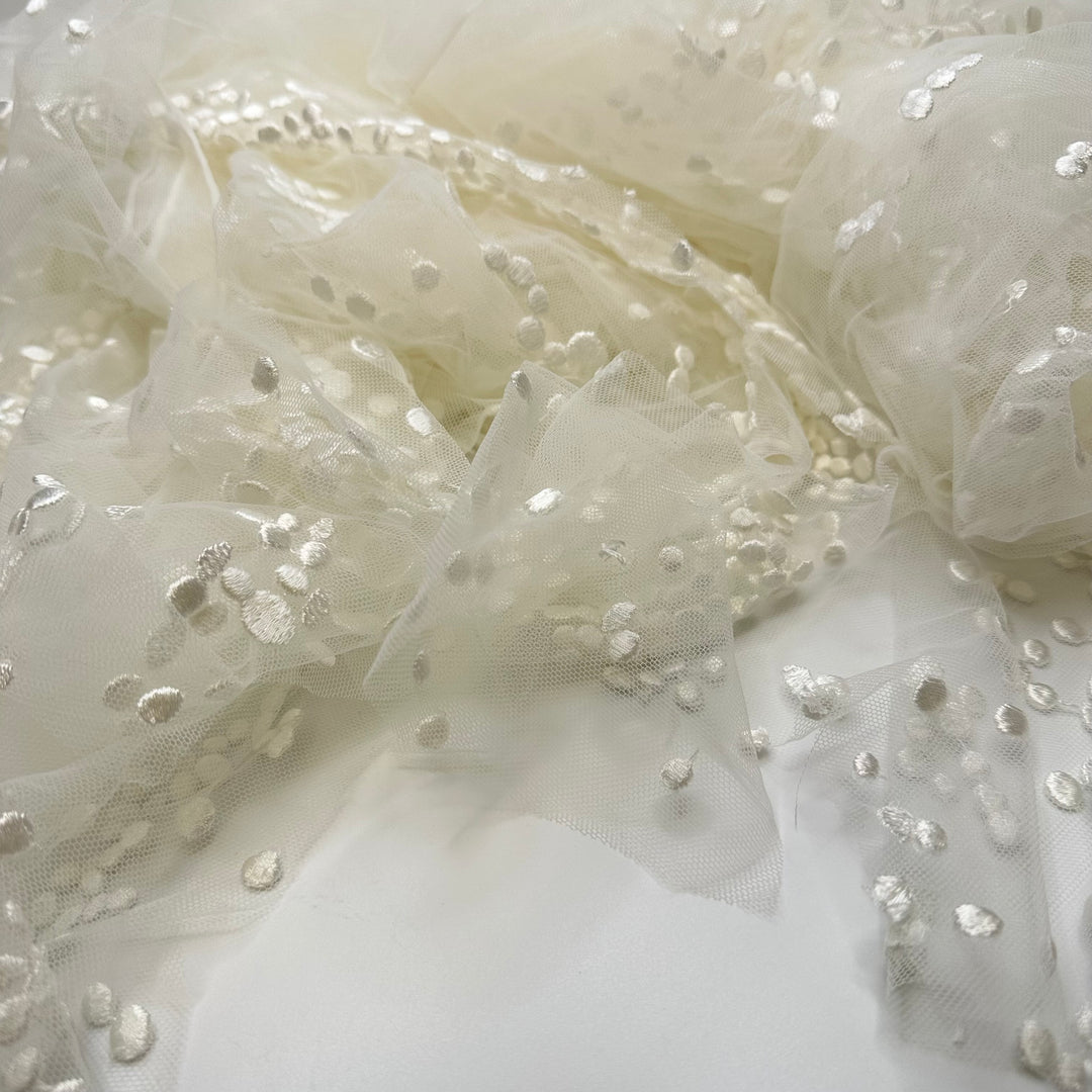 Embroidered Mesh Bridal Scraps - 30cmx30cm Pieces - per 0.5LB