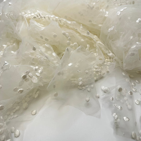 Embroidered Mesh Bridal Scraps - 30cmx30cm Pieces - per 0.5LB