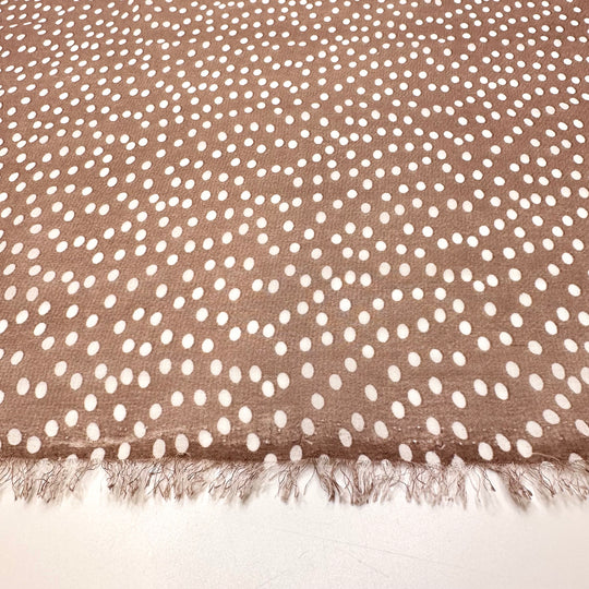 Passing Down Family Recipes - Chiffon Poly Woven - Light Brown/White Polka Dots - 2.5M Bundle