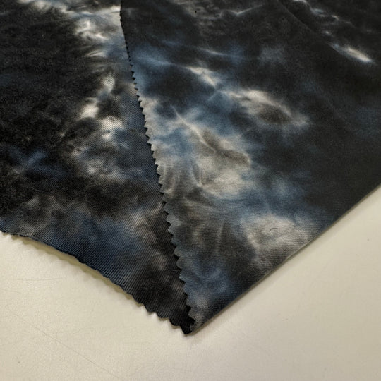 UB - Full Moon On A Cloudy Night - Cotton Blend Knit - Dark Grey/Blue Tie-dye - 0.9M Bundle