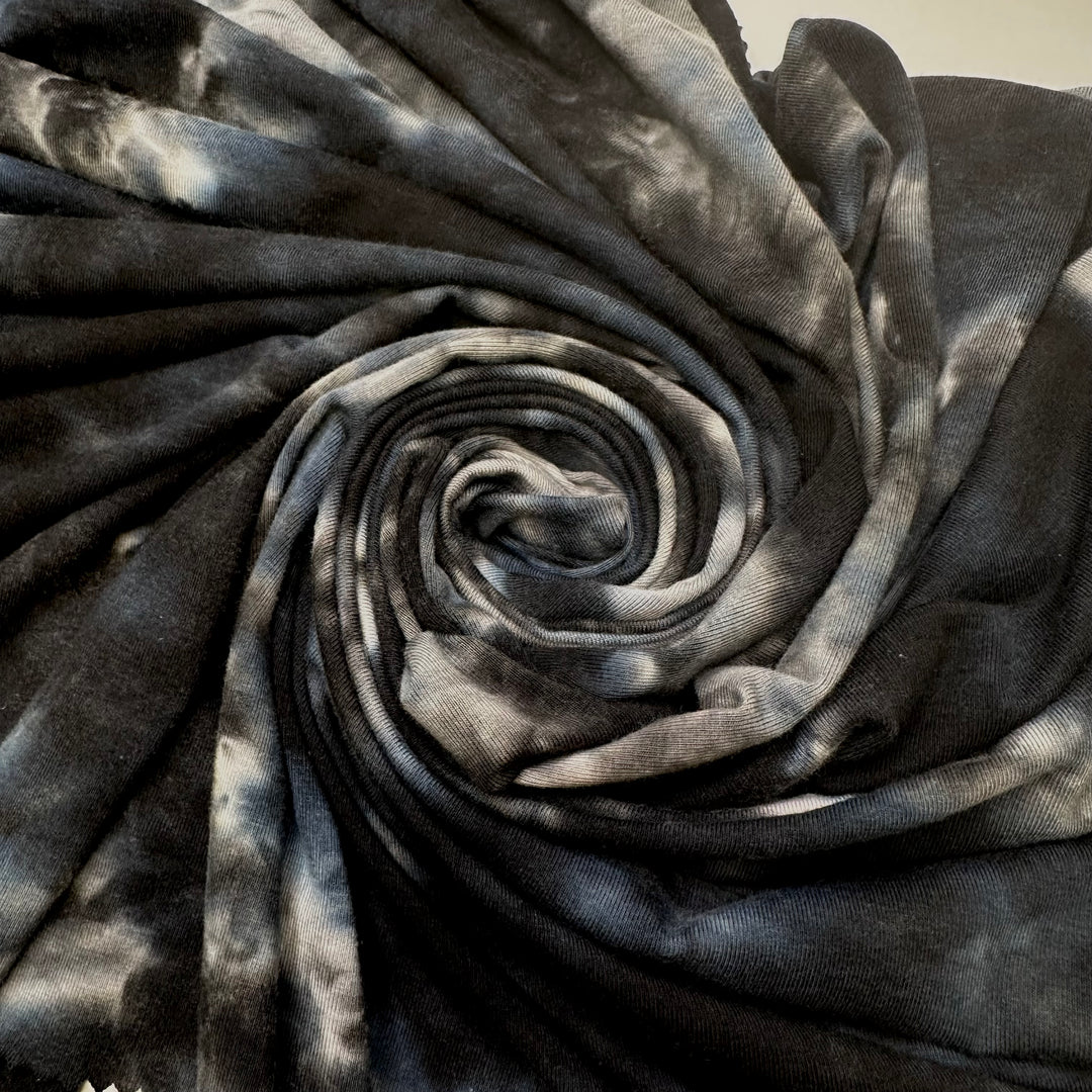 UB - Full Moon On A Cloudy Night - Cotton Blend Knit - Dark Grey/Blue Tie-dye - 0.9M Bundle