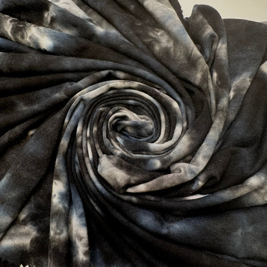 UB - Full Moon On A Cloudy Night - Cotton Blend Knit - Dark Grey/Blue Tie-dye - 0.9M Bundle