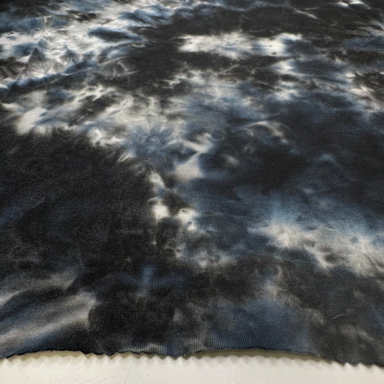 UB - Full Moon On A Cloudy Night - Cotton Blend Knit - Dark Grey/Blue Tie-dye - 0.9M Bundle