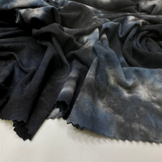 UB - Full Moon On A Cloudy Night - Cotton Blend Knit - Dark Grey/Blue Tie-dye - 0.9M Bundle