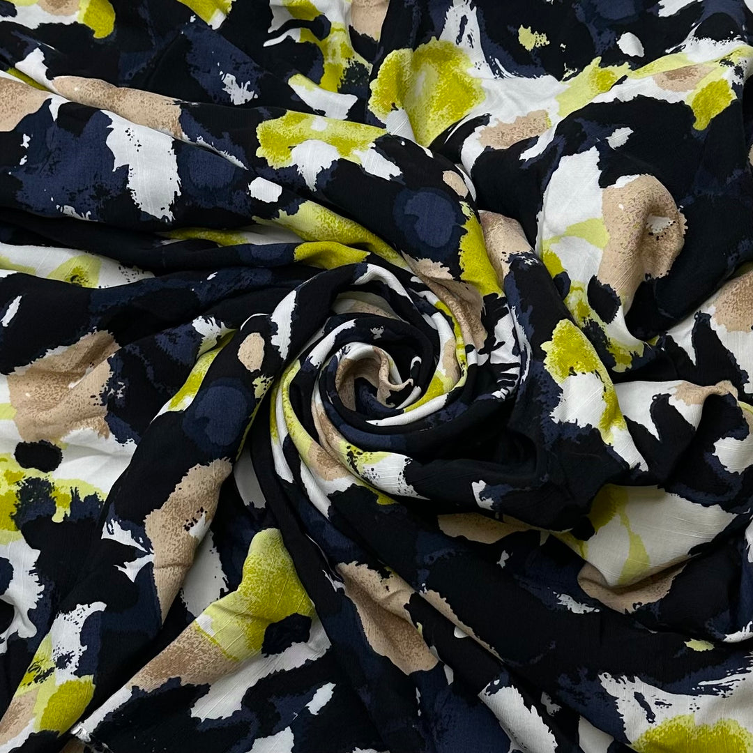 Supreme Supermarket Flowers - Rib Weave Bamboo Blend Woven - Multi Abstract - 1M Bundle