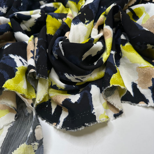 Supreme Supermarket Flowers - Rib Weave Bamboo Blend Woven - Multi Abstract - 1M Bundle