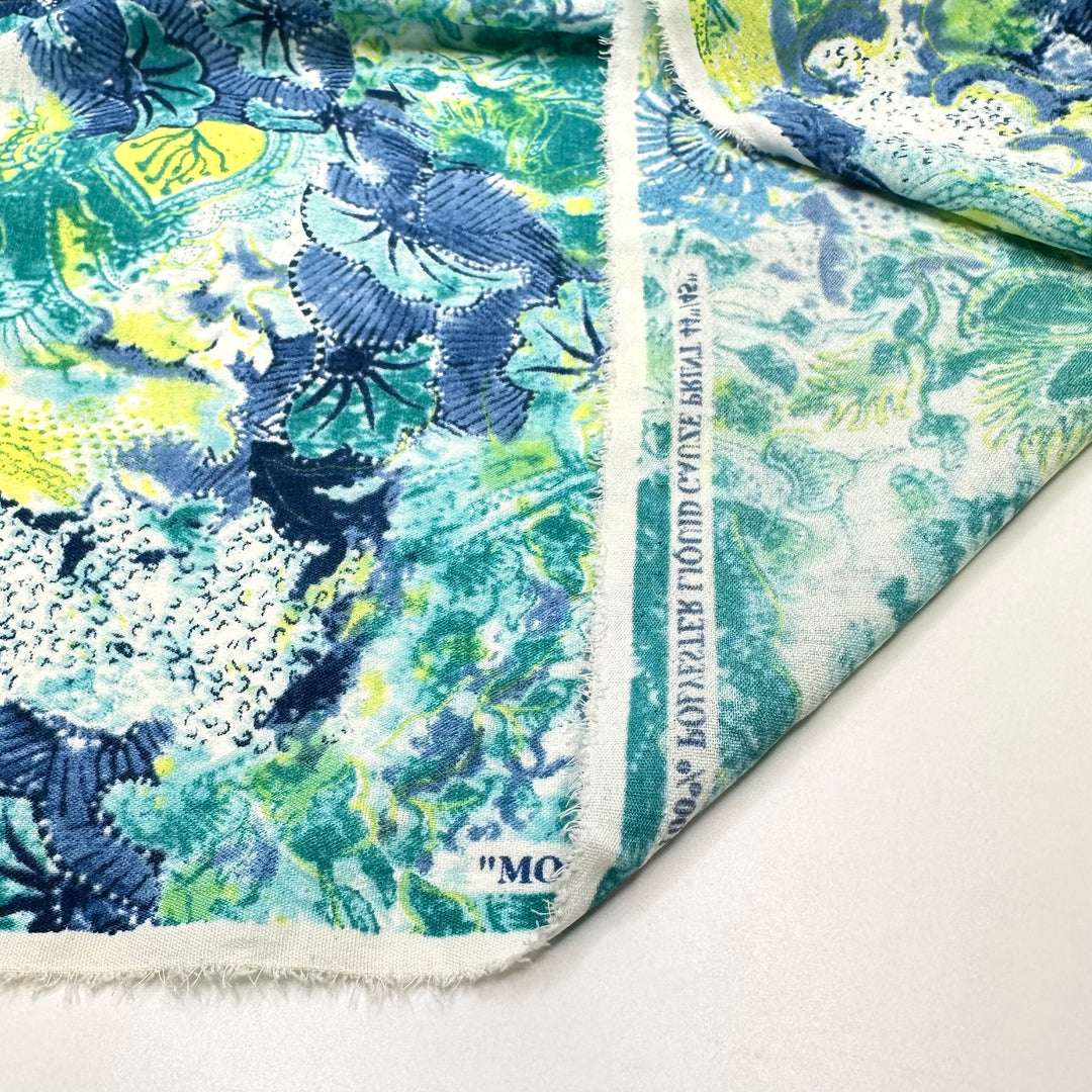 Pool Side Is My Best Side - Poly Woven - Blue Multi Floral - 2M Bundle