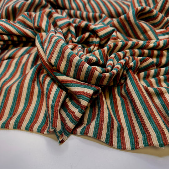 Finding The Perfect Spot On The Beach - French Terry Poly/Acrylic Knit - Brown Multi Stripes - Bundles