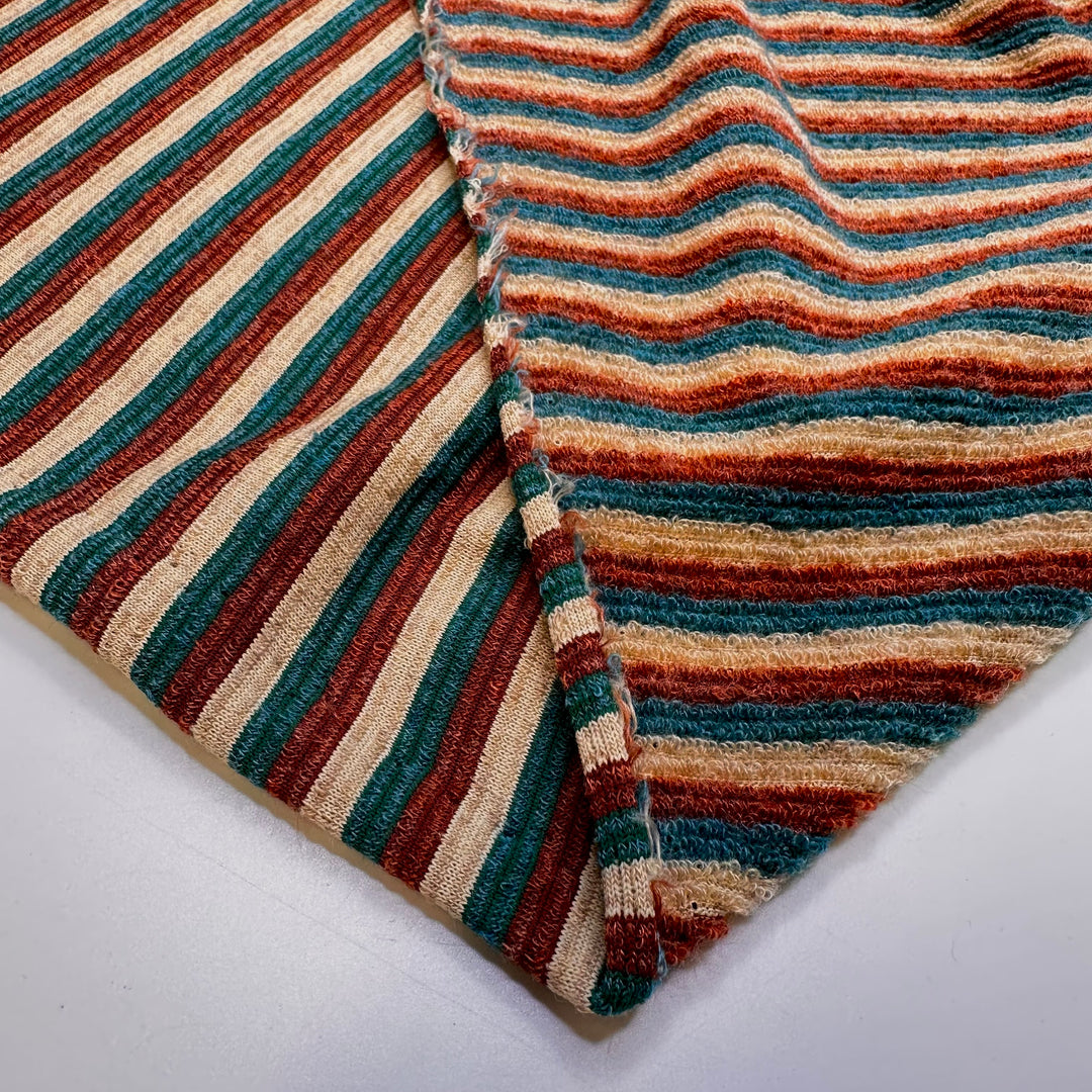 Finding The Perfect Spot On The Beach - French Terry Poly/Acrylic Knit - Brown Multi Stripes - Bundles