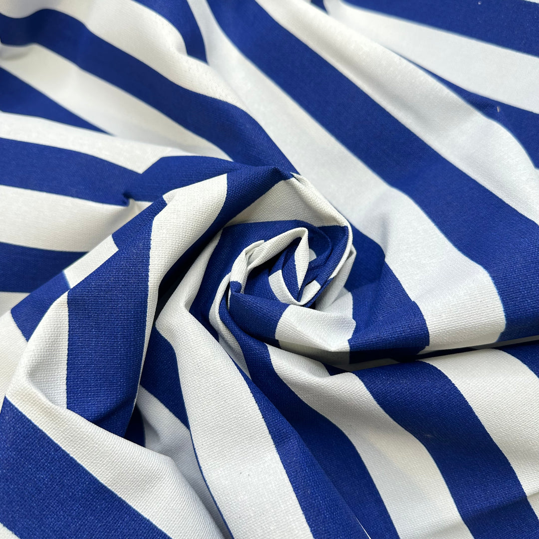 Rainy Days Are For Quilting - Water Resistant Polyester Blend Woven - Blue/White Stripes - 1.8M Bundle