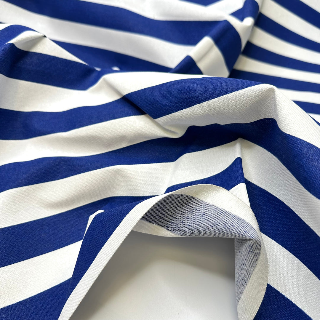 Rainy Days Are For Quilting - Water Resistant Polyester Blend Woven - Blue/White Stripes - 1.8M Bundle