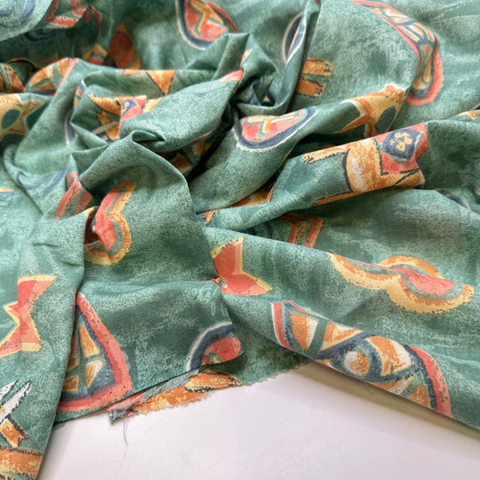 Quilting With The Kids - Cotton Blend Woven - Green Multi Abstract - Bundles