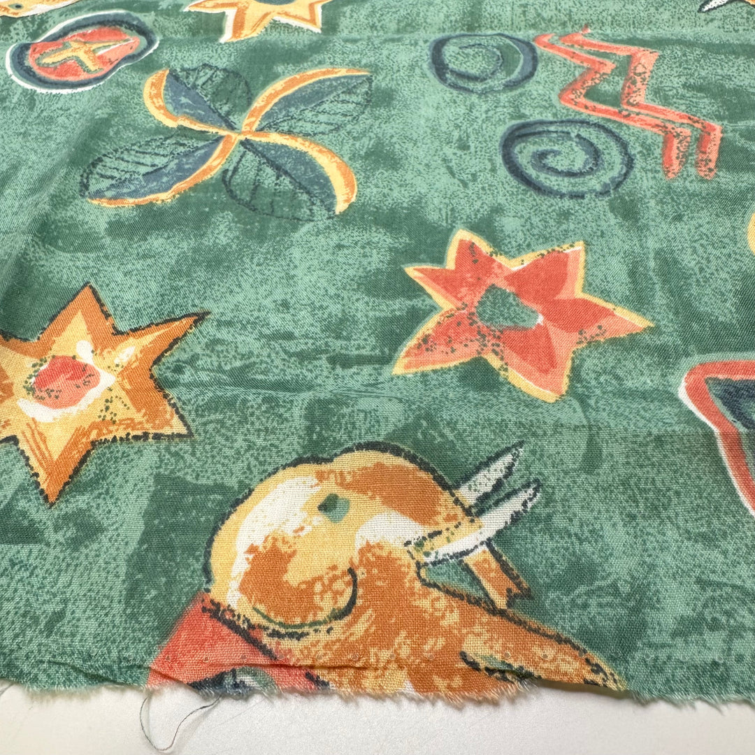 Quilting With The Kids - Cotton Blend Woven - Green Multi Abstract - Bundles