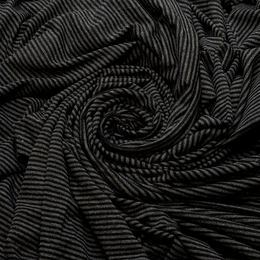 Exploring A Cave System - Bamboo Knit - Dark Black/Grey Stripes - Bundles