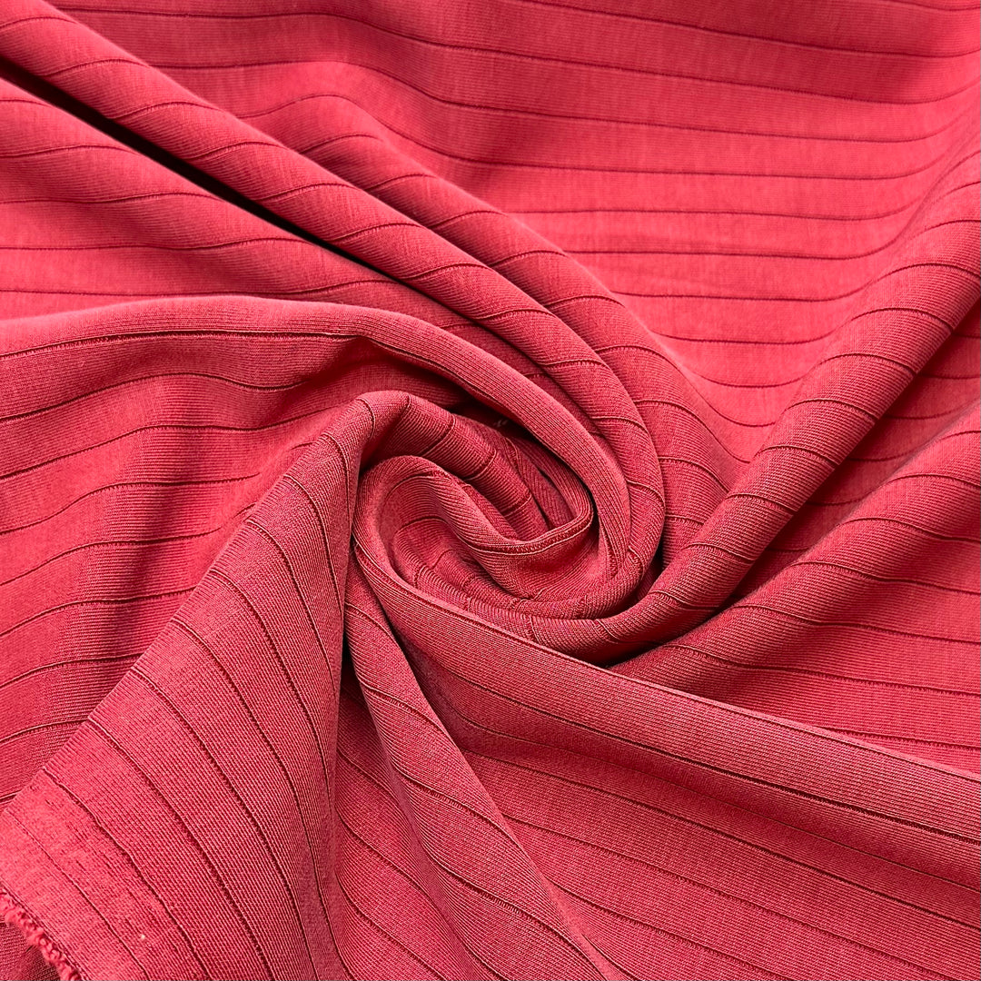 UB - All In A Row - Double Cloth Knit Polyester Blend  - Burnt Red - 1M Bundle