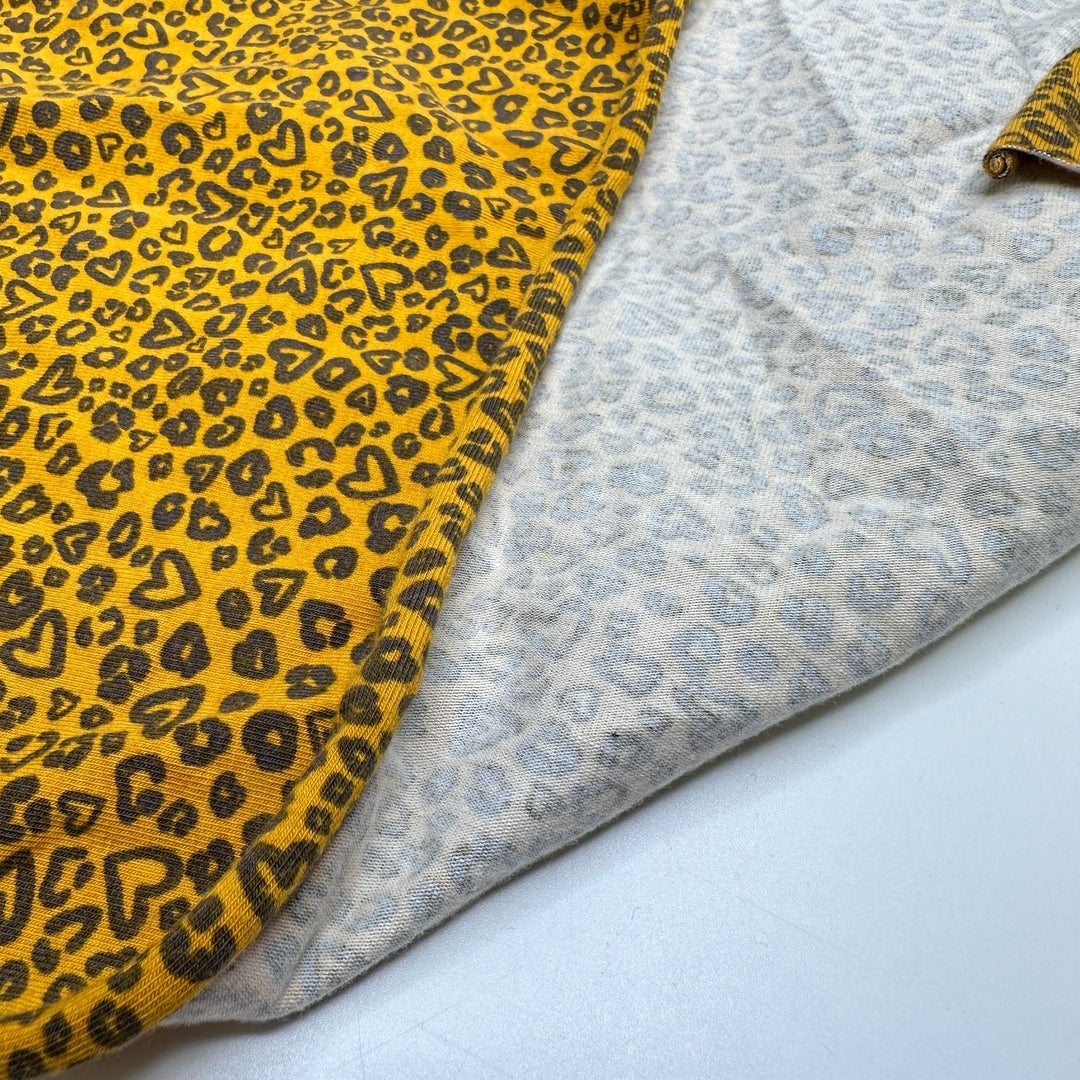 UB - I Heart Leopards - Jersey Cotton Blend Knit - Yellow/Brown Heart Leopard - 0.7M Bundle