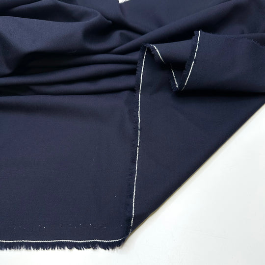 Having A Whale Of Of A Time - Wool Woven - Navy - 2M Bundle
