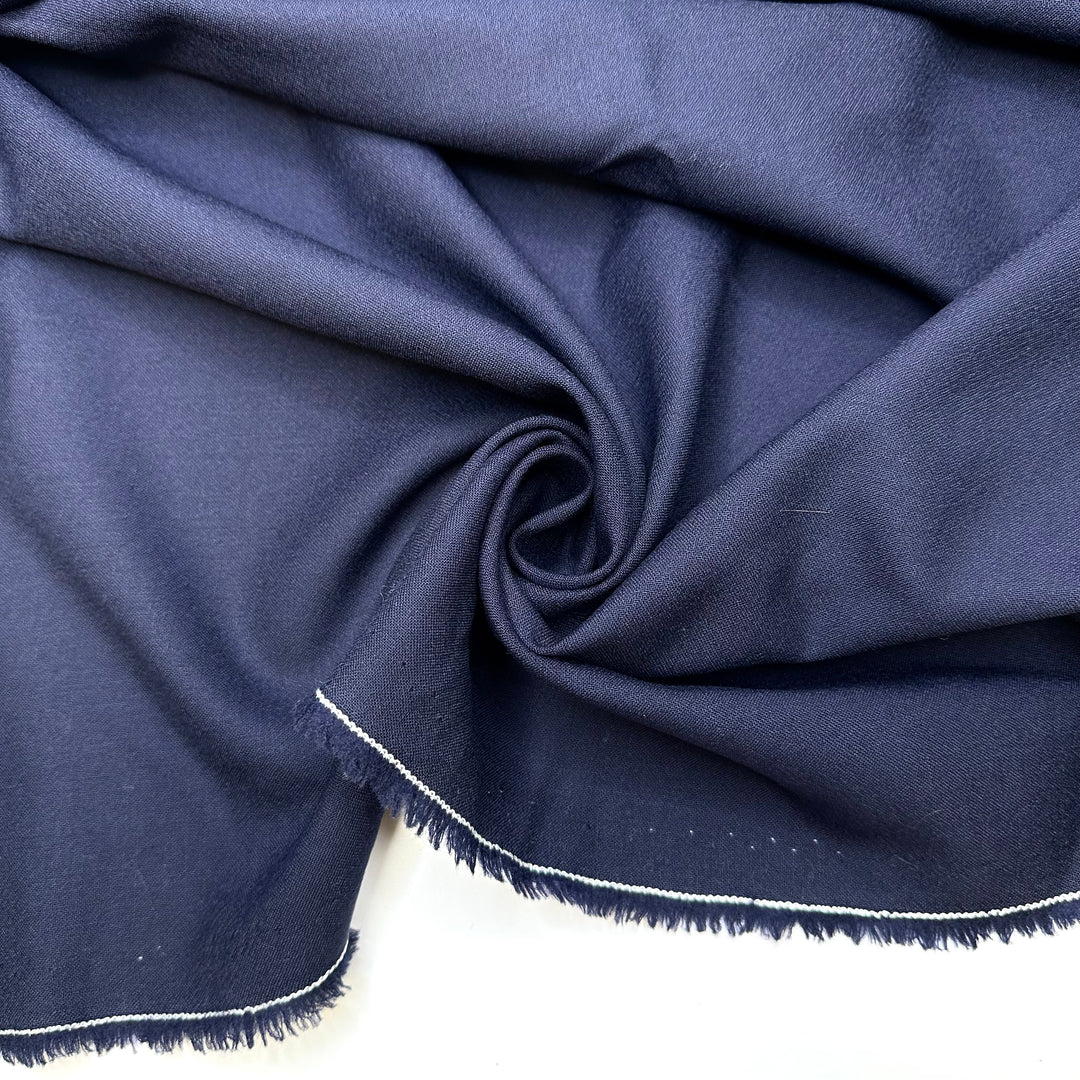 Having A Whale Of Of A Time - Wool Woven - Navy - 2M Bundle