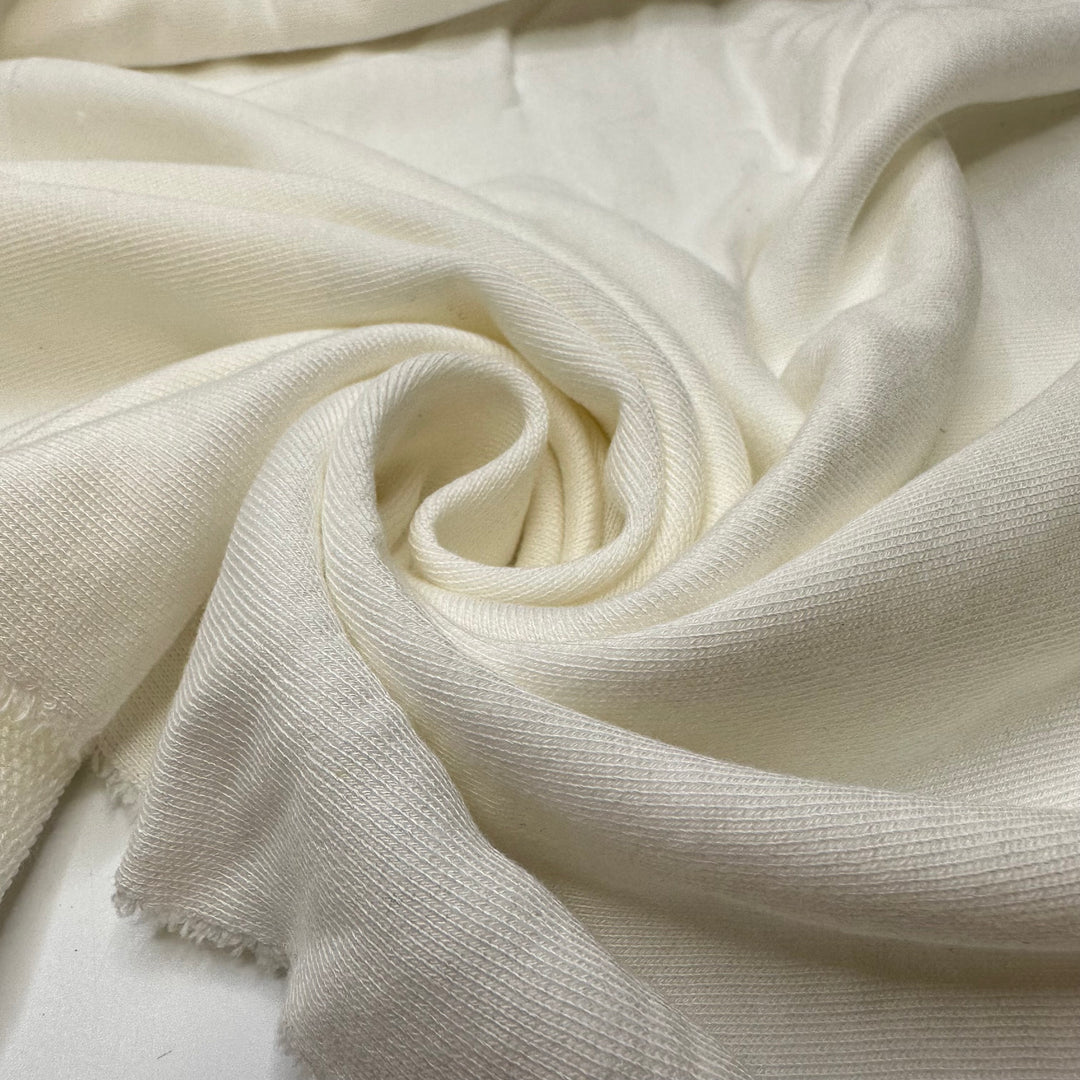 Ready For Wimbledon - French Terry Cotton Blend Knit - White - 1.2M Bundle