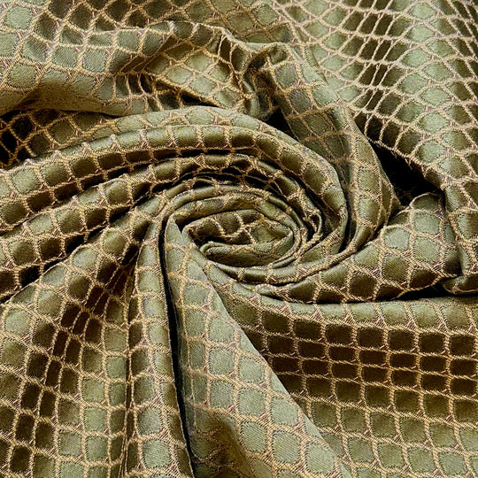 Working In The Garden - Polyester Blend Woven - Green/Yellow Geometric - 1.65M Bundle