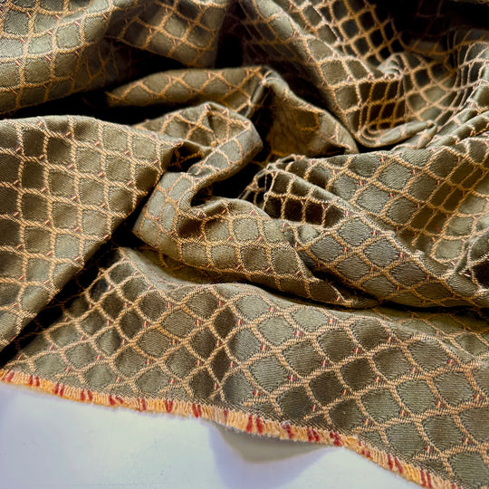 Working In The Garden - Polyester Blend Woven - Green/Yellow Geometric - 1.65M Bundle