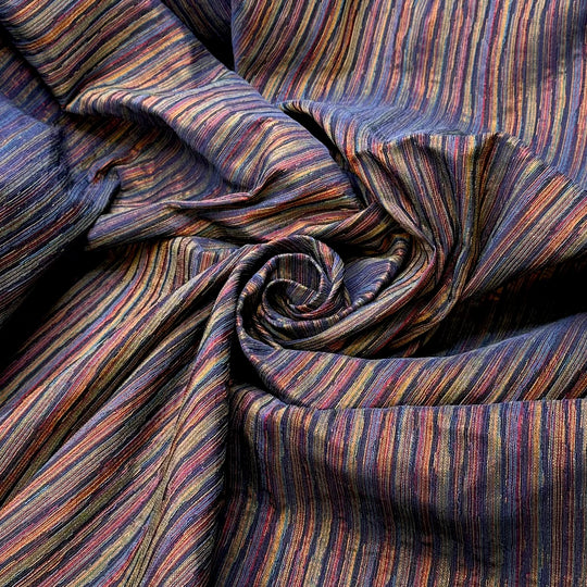 Watching The Fireworks From The Balcony - Poly Woven - Dark Blue Multi Stripes - 2.2M Bundle
