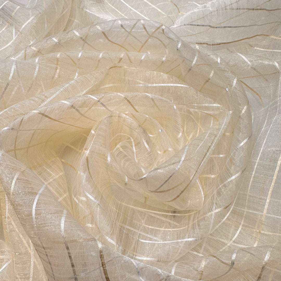 Leaving The Window Open At Night - Poly Woven - White/Cream Stripes - 3.9M Bundle