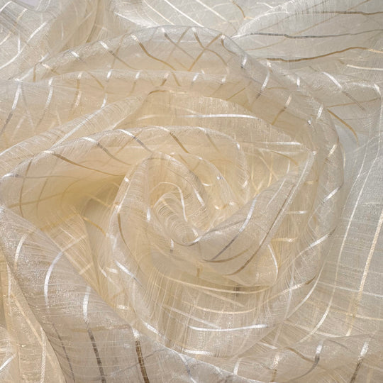 Leaving The Window Open At Night - Poly Woven - White/Cream Stripes - 3.9M Bundle
