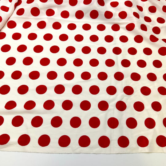 Toadstool - Poly Knit - White/Red Polka Dots - 1.25M Bundle