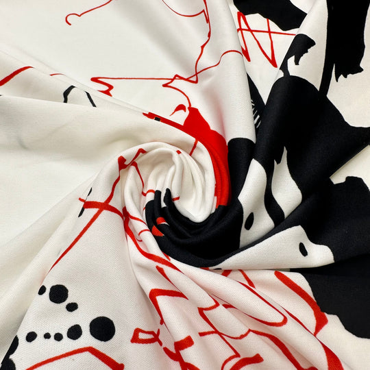 UB - Catharsis - Jersey Poly Knit - White Multi Abstract - 1.15M Bundle